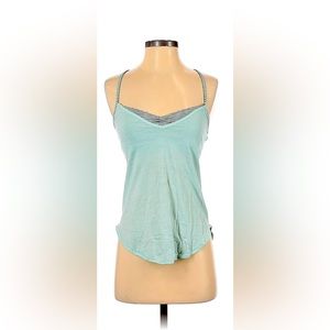Lululemon Athletica mint green striped gym top with built in bra.